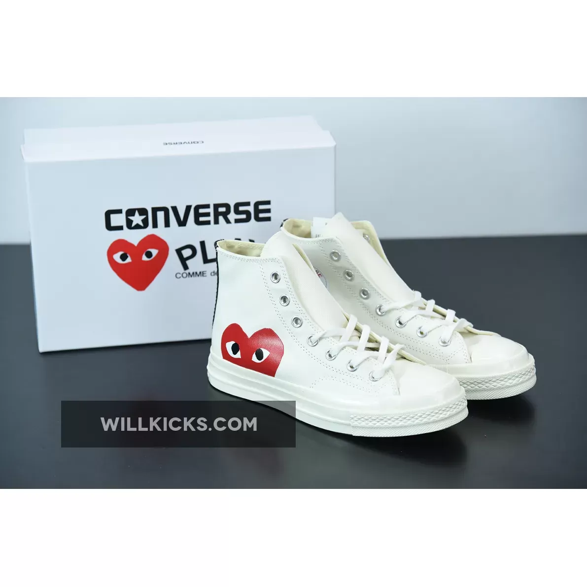 CDG Play X Converse Chuck Taylor All-Star 70 Hi Milk/White-High Risk Red 150205C Discount