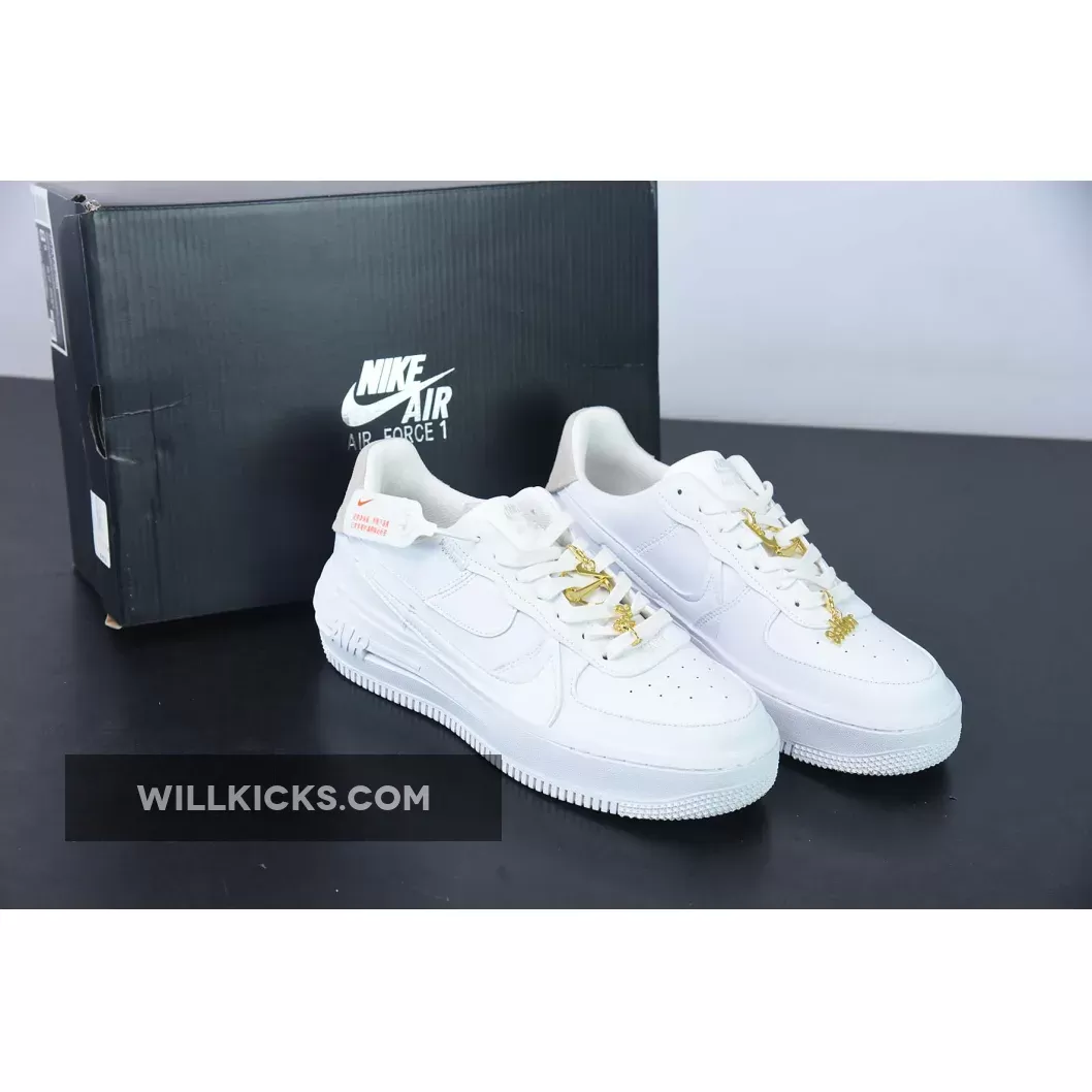 Nike Air Force 1 PLT.AF.ORM White Metallic Gold FB8473-100