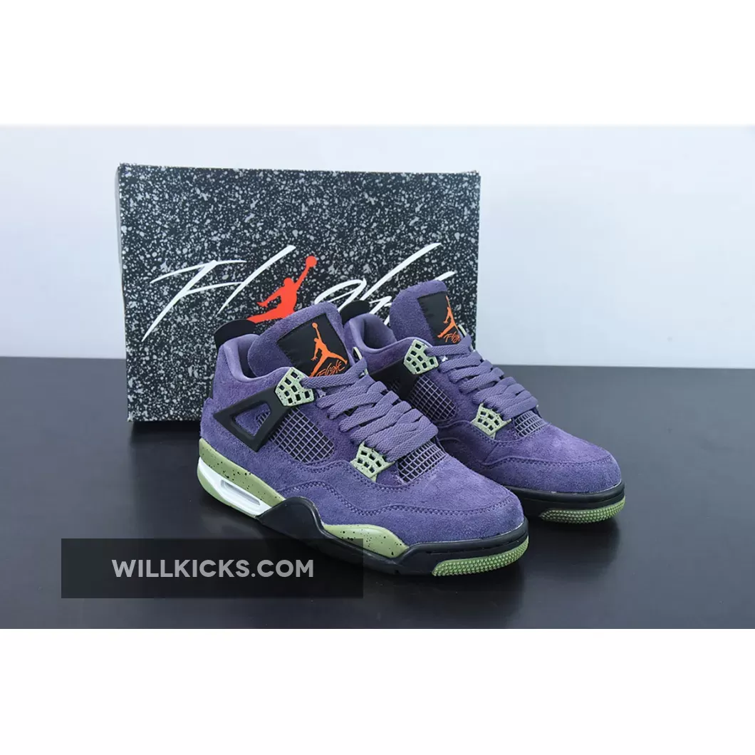 Air Jordan 4 Canyon Purple/Anthracite/Alligator/Safety Orange AQ9129-500 / purple and black jordan 4