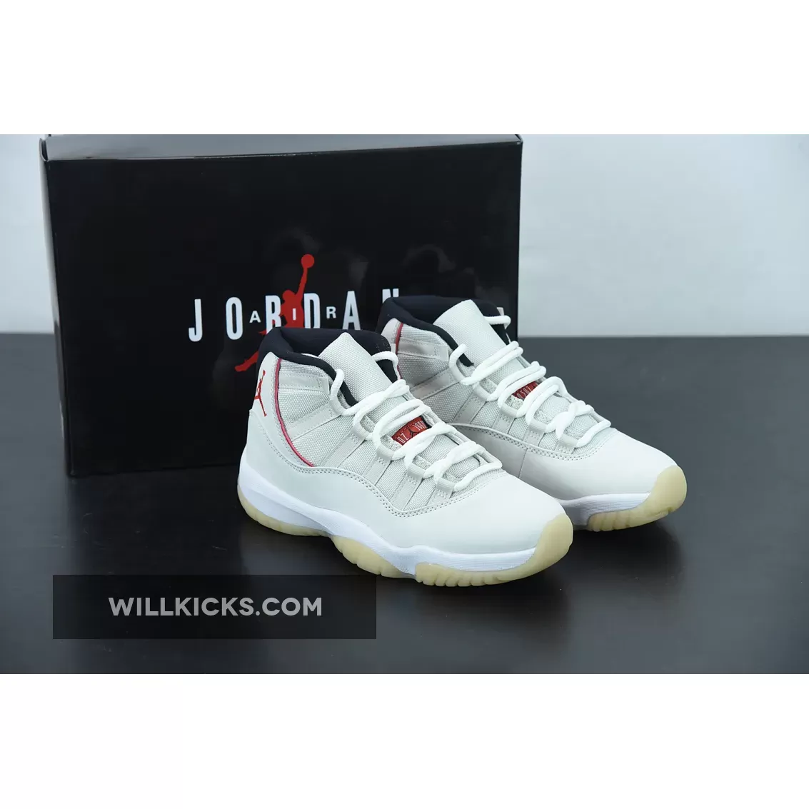 Air Jordan 11 Platinum Tint/Sail-University Red 378037-016