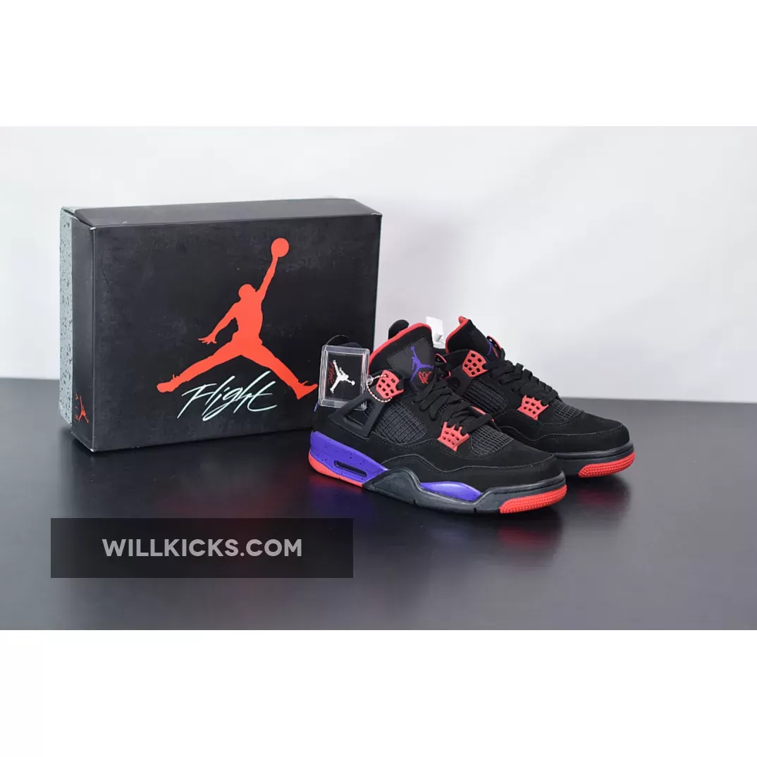 Air Jordan 4 Raptors Black/University Red-Court Purple AQ3816-056 / raptors 4's