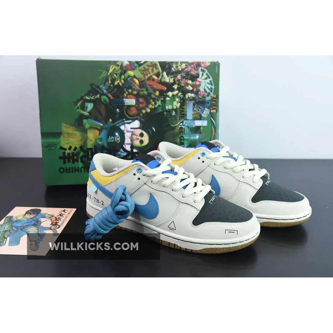 Custom Nike Dunk Low 'RX-78-2' Sail Black Yellow Blue 1684217389 Online Sale