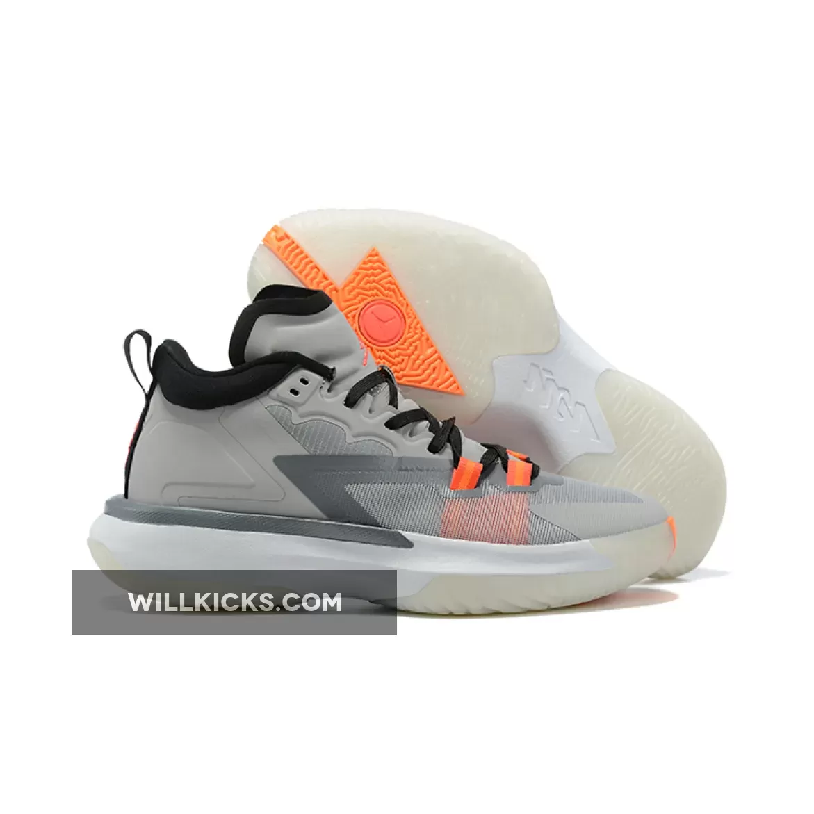 Jordan Zion 1 Wolf Grey/Black-Orange #zion 2 orange