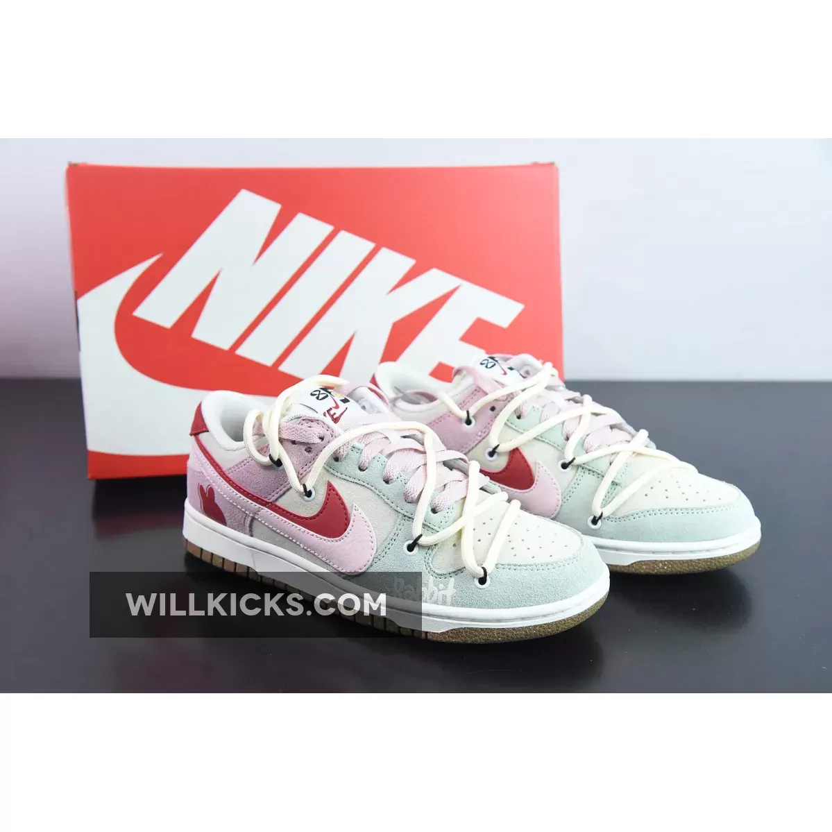 Discount Custom Nike Dunk Low '85 Double Swoosh' Rabbit 1684126740