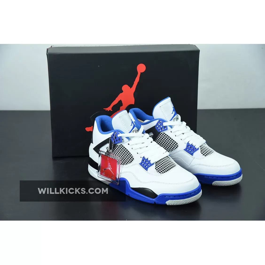 Air Jordan 4 "Motorsports" White/Game Royal-Black 308497-117