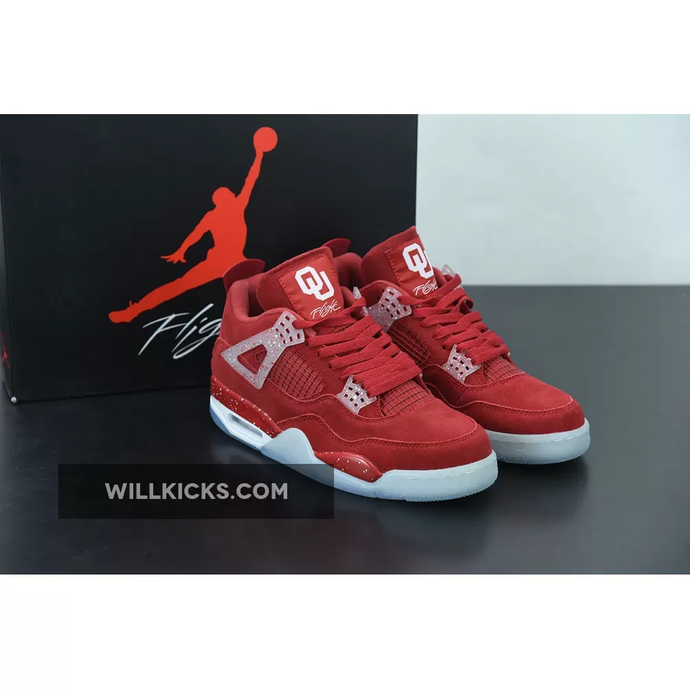 Air Jordan 4 PE 'Oklahoma Sooners' Red, oklahoma jordan shoes