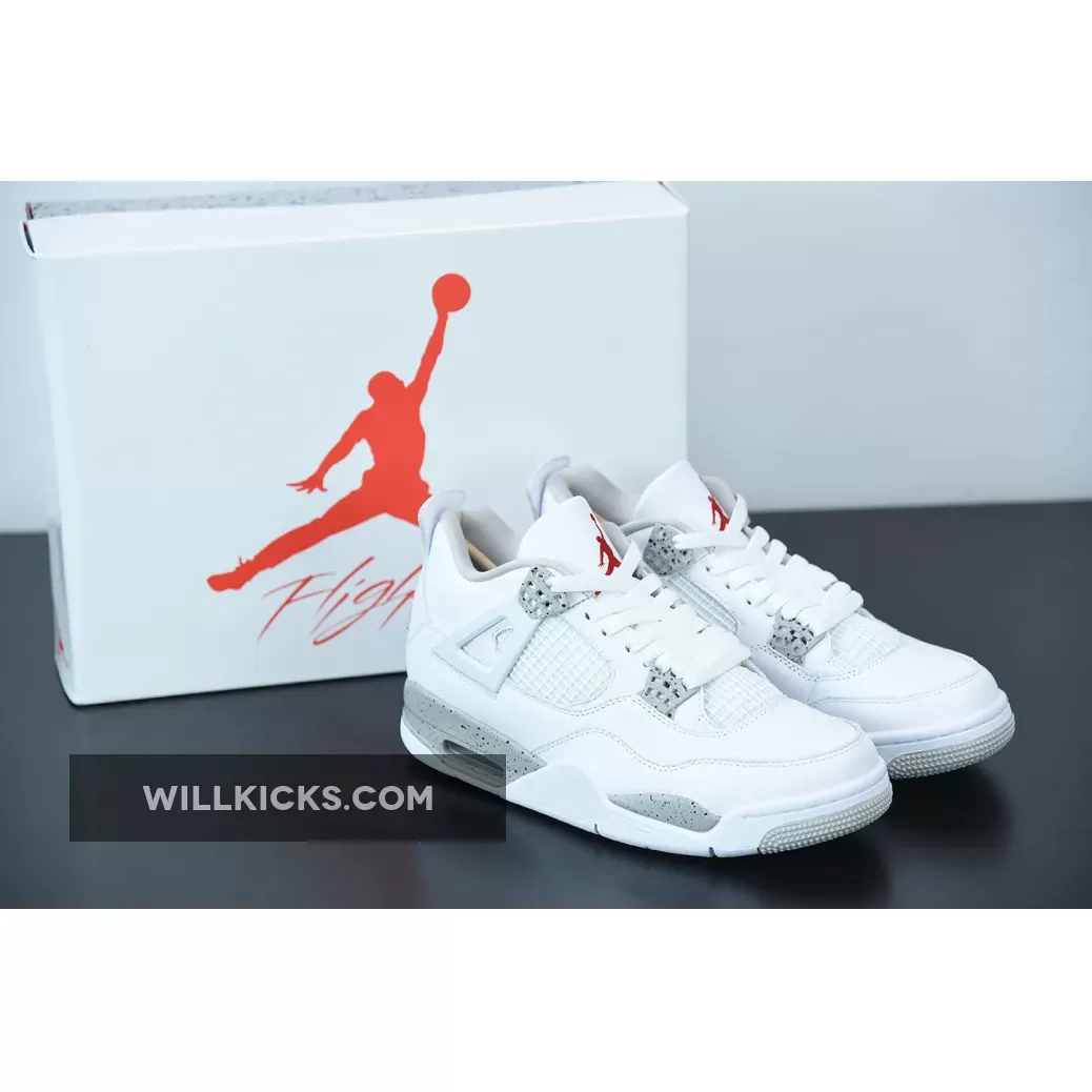 Air Jordan 4 'White Oreo' White/Tech Grey-Black-Fire Red CT8527-100 - jordan 4 white oreo