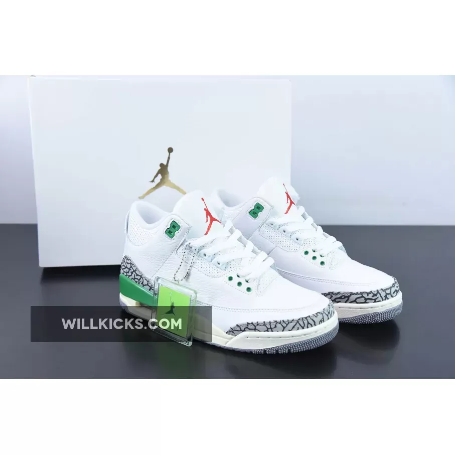 Air Jordan 3 White/Varsity Red-Lucky Green-Cement Grey CK9246-136 - air jordan 3 lucky green