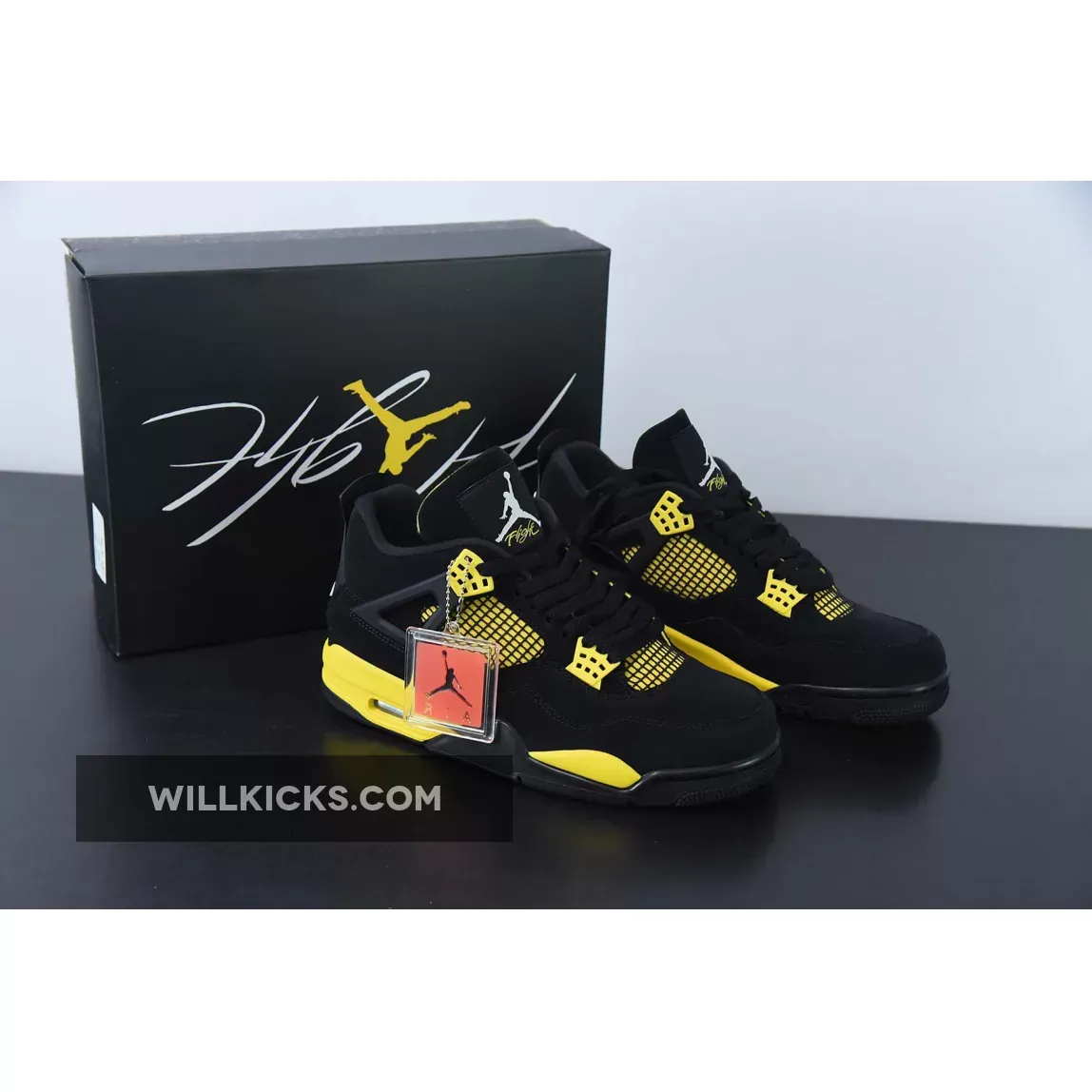 Air Jordan 4 'Thunder 2023' Black/Tour Yellow DH6927-017 - jordan 4 tour yellow release date