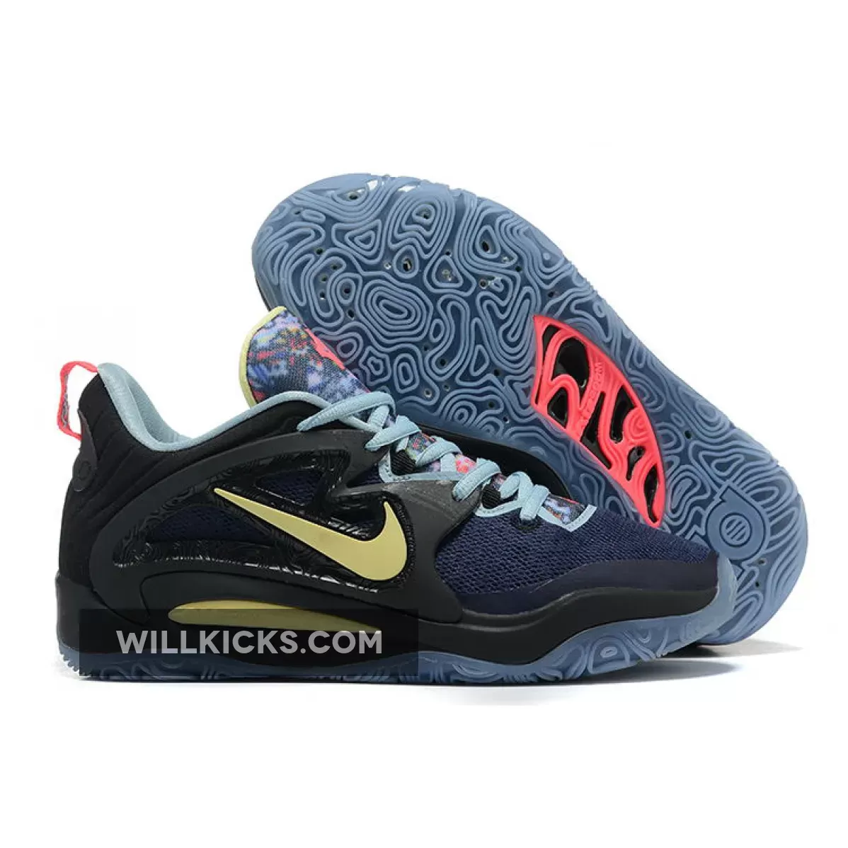 Nike KD 15 Black/Boarder Blue-Sanddrift-Aura DC1975-001 / kd 15