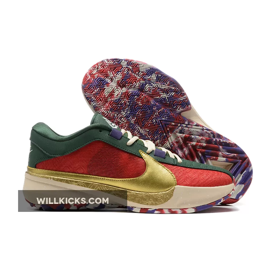 Nike Zoom Freak 5 'Bucks' Gym Red/Metallic Gold-Fir-Court Purple DZ2944-600 Discount