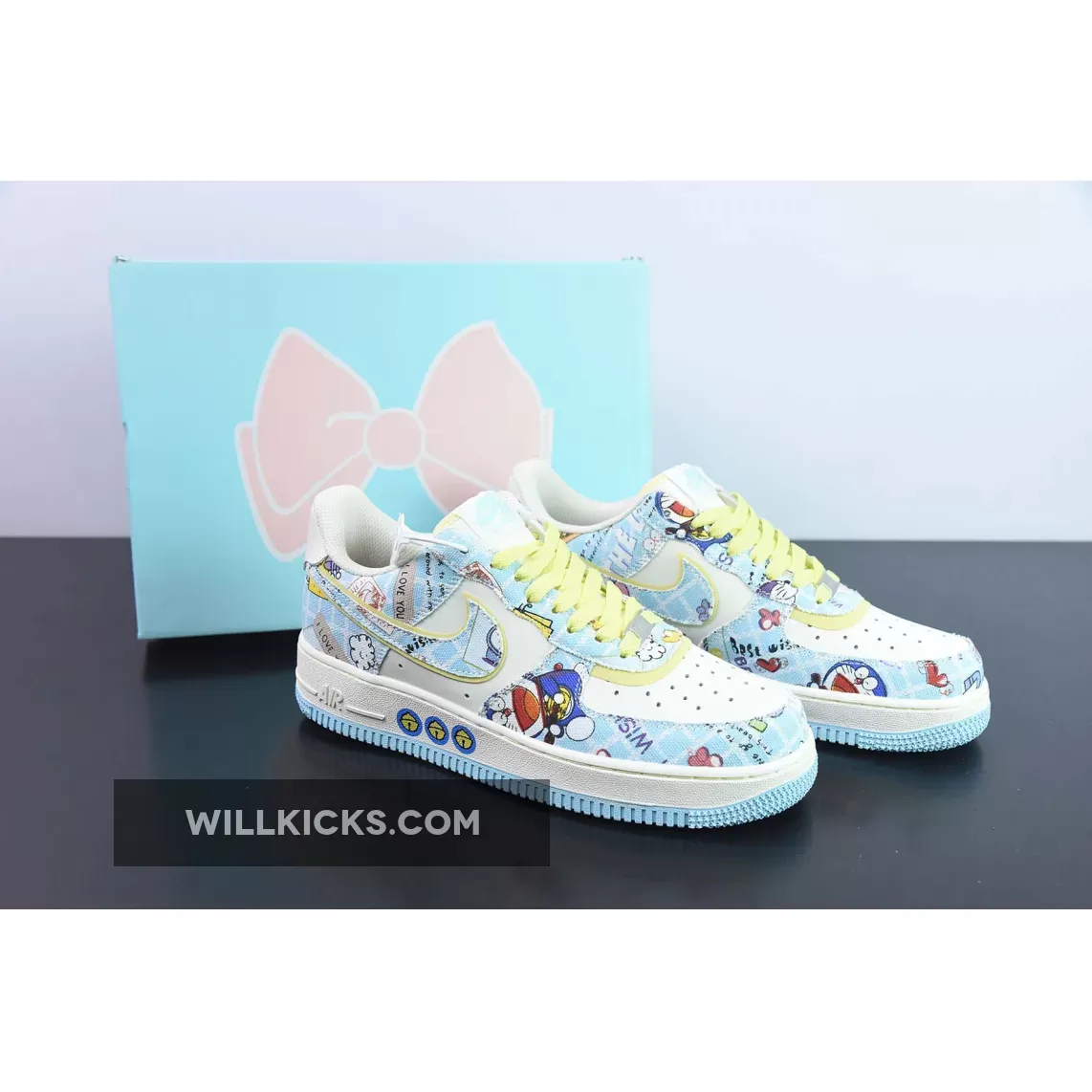 Doraemon x Nike Air Force 1 Low Custom White Blue Yellow FS-1772947708