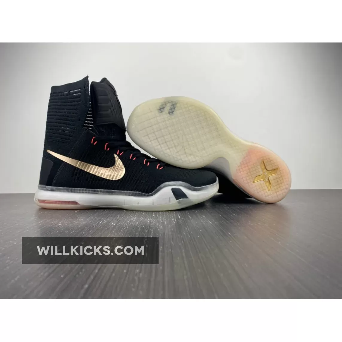 Nike Kobe 10 Elite 'Rose Gold' Black/White/Hot Lava 718763-091 / rose gold kobe 10 elite