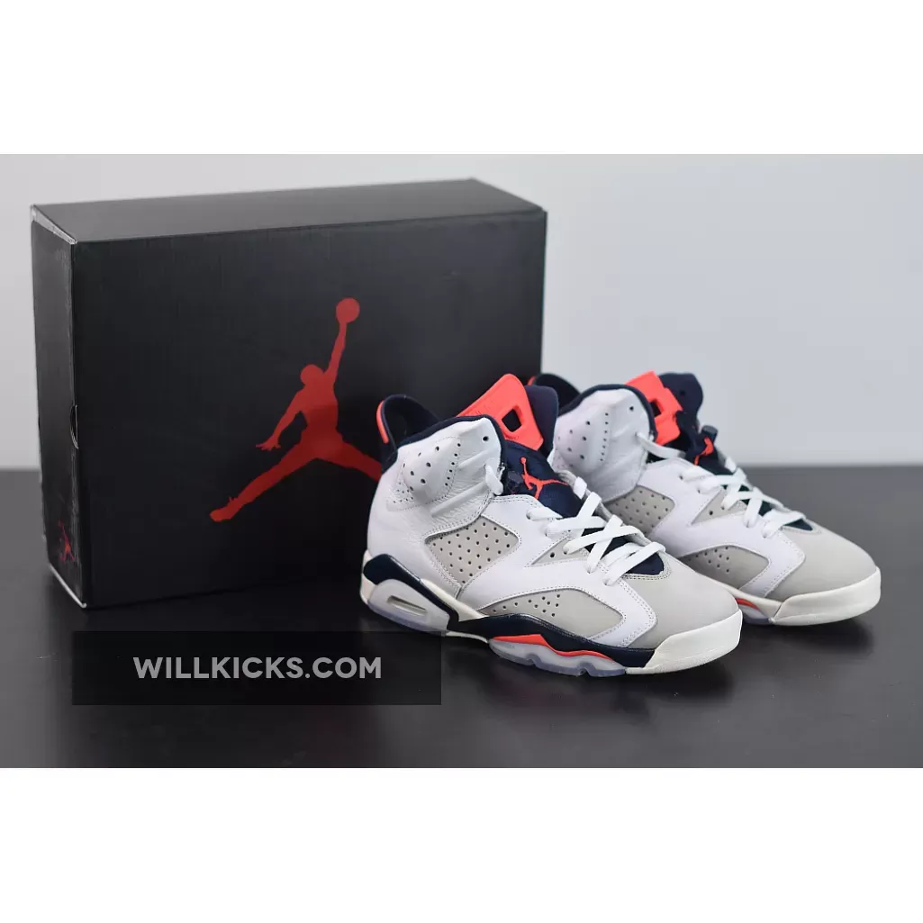 Air Jordan 6 Tinker White/Infrared 23-Neutral Grey-Sail 384664-104 - jordan 6 tinker infrared