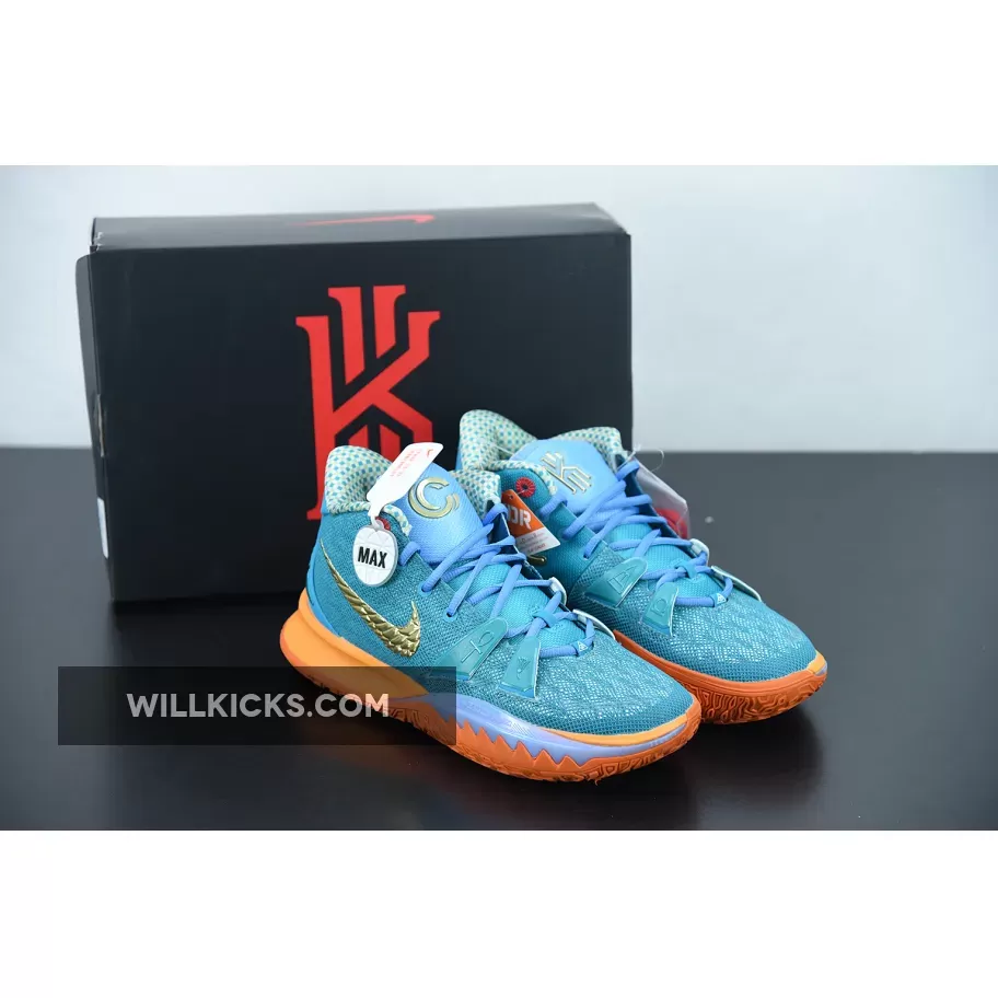 Concepts x Nike Kyrie 7 Teal Blue/Light Blue-Orange-Metallic Gold | kyrie 7s blue