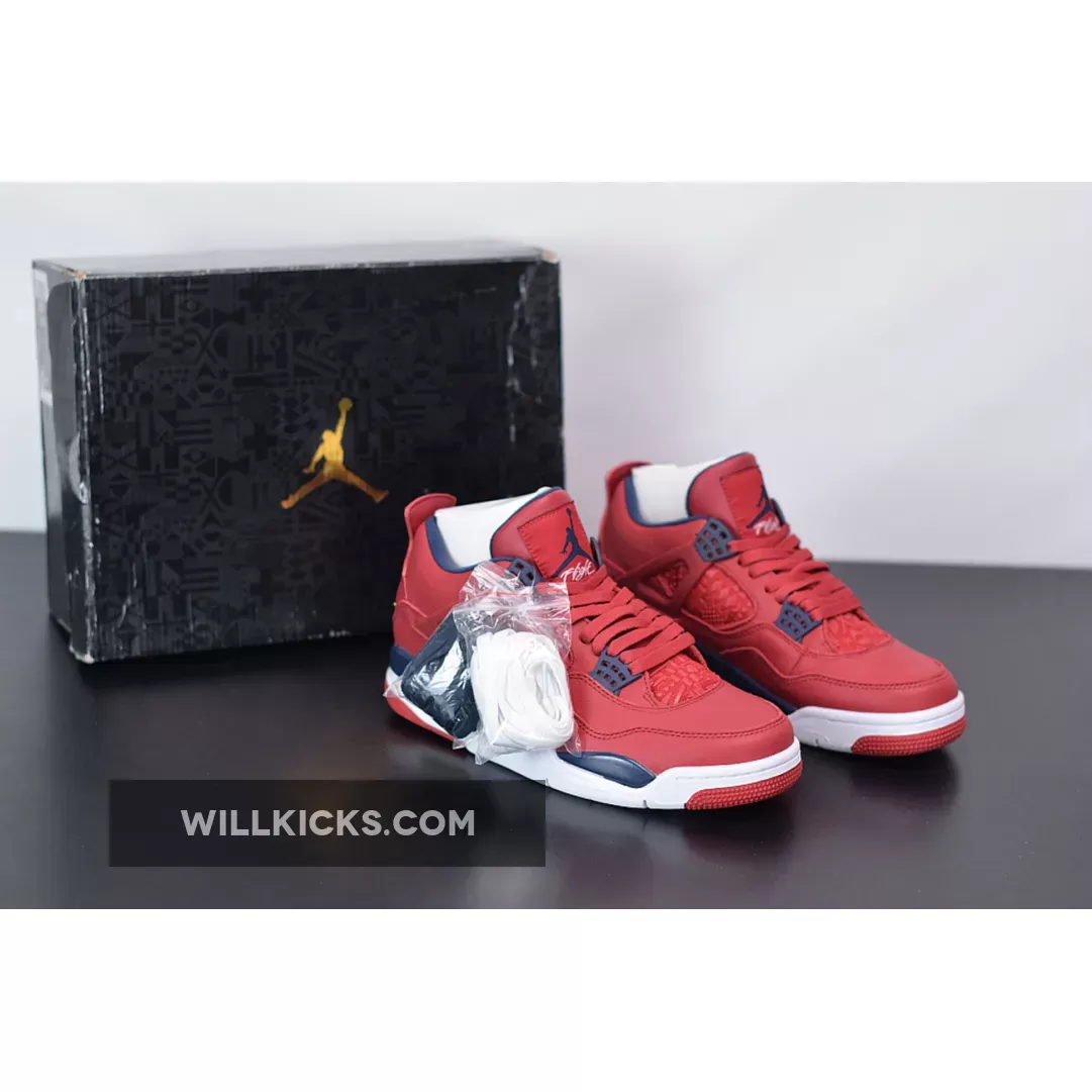 Air Jordan 4 SE 'FIBA' Gym Red/White-Metallic Gold-Obsidian CI1184-617 #jordan 4 fibas