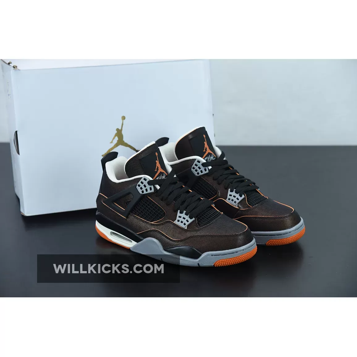 Air Jordan 4 Sail/Black-Starfish-Light Smoke Grey / jordan 4s starfish