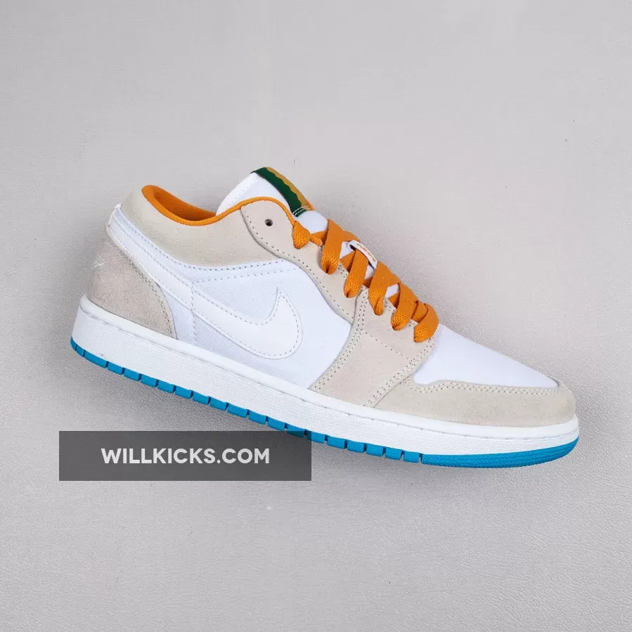 Air Jordan 1 Low 'City Pack Los Angeles' White/Kumquat/Blue/Light Bone 641888 140 Outlet