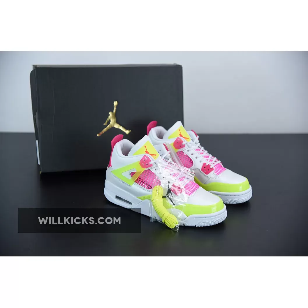 Air Jordan 4 GS Lemon Venom Pink Blast CV7808-100 #air jordan 4 retro gs lemon venom