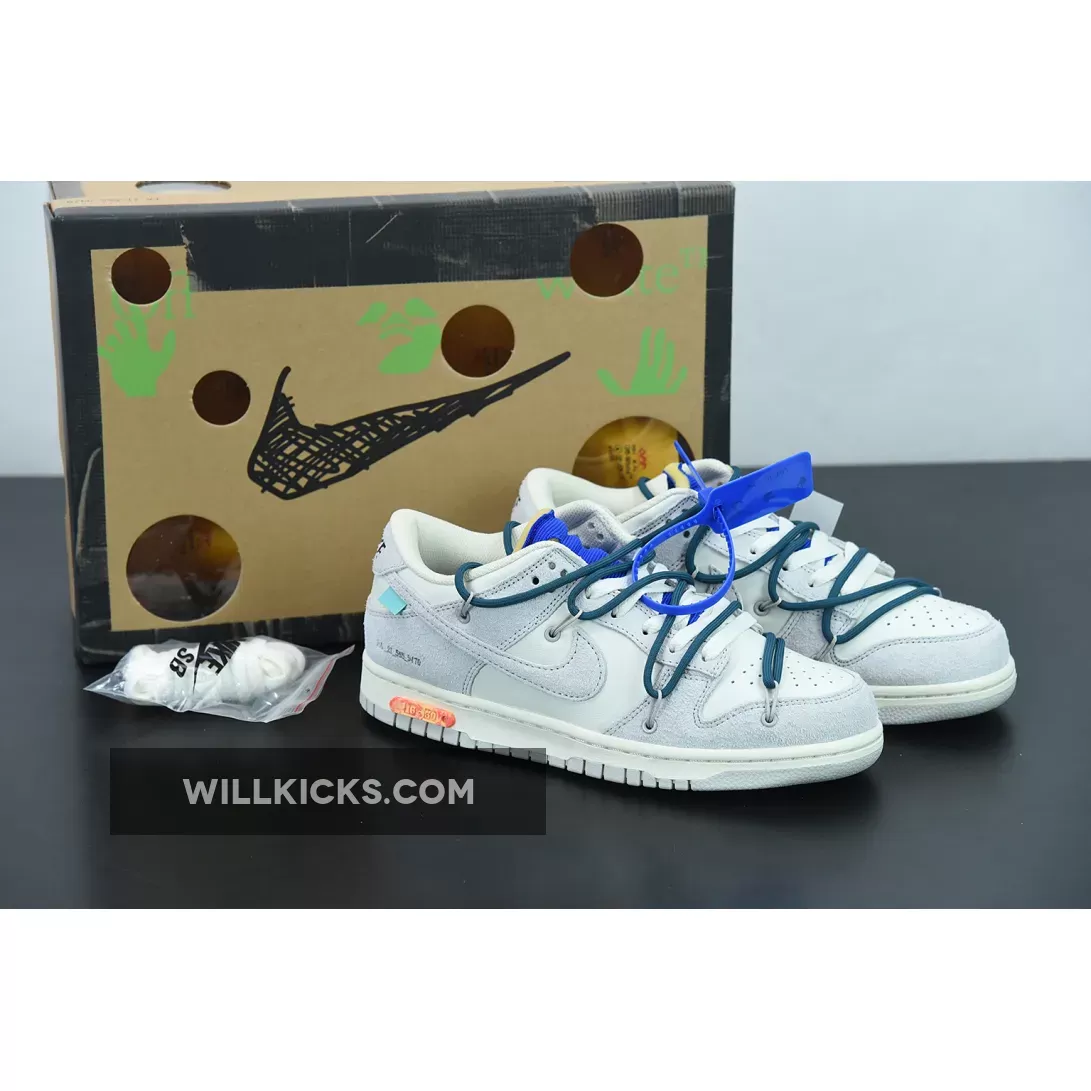 Off-White x Nike Dunk Low White Grey Lot 16 DJ0950-111