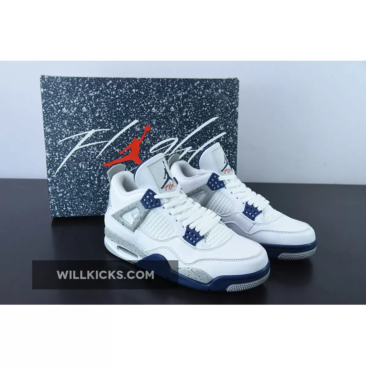 Air Jordan 4 White/Midnight Navy-Light Smoke Grey-Fire Red DH6927-140, white midnight navy 4s