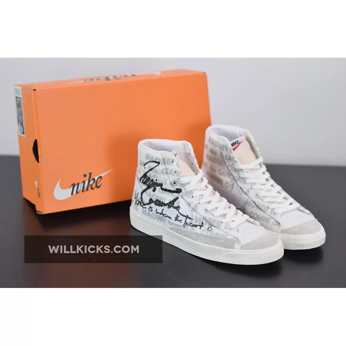 CDG x Naomi Osaka x Nike Blazer Mid White Black / Blazer Heart DA5383-100