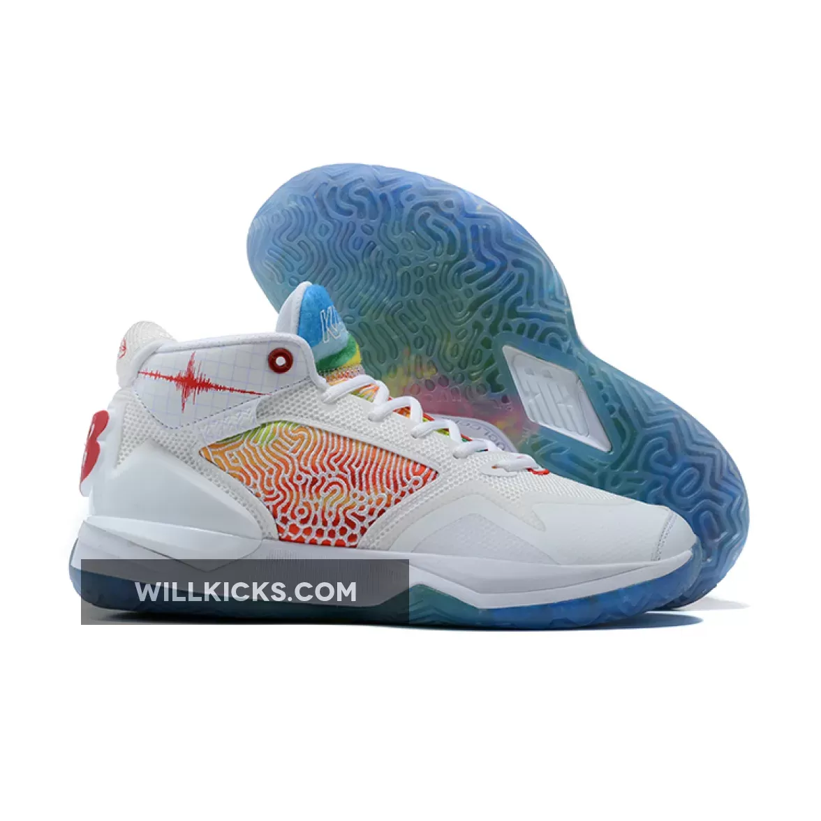 New Balance KAWHI 'Seismic Moment' White/Team Red/Ice Blue, new balance kawhi seismic