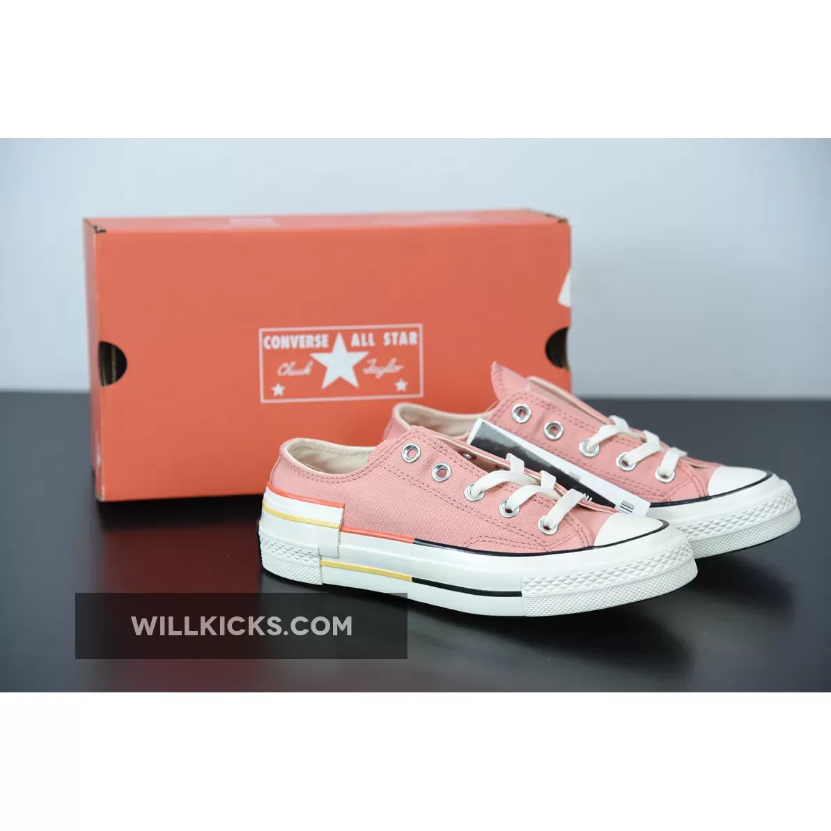 Converse Colorblock Chuck 70 Low Top Pink Quartz/Bright Poppy, Converse Poppy 570788C