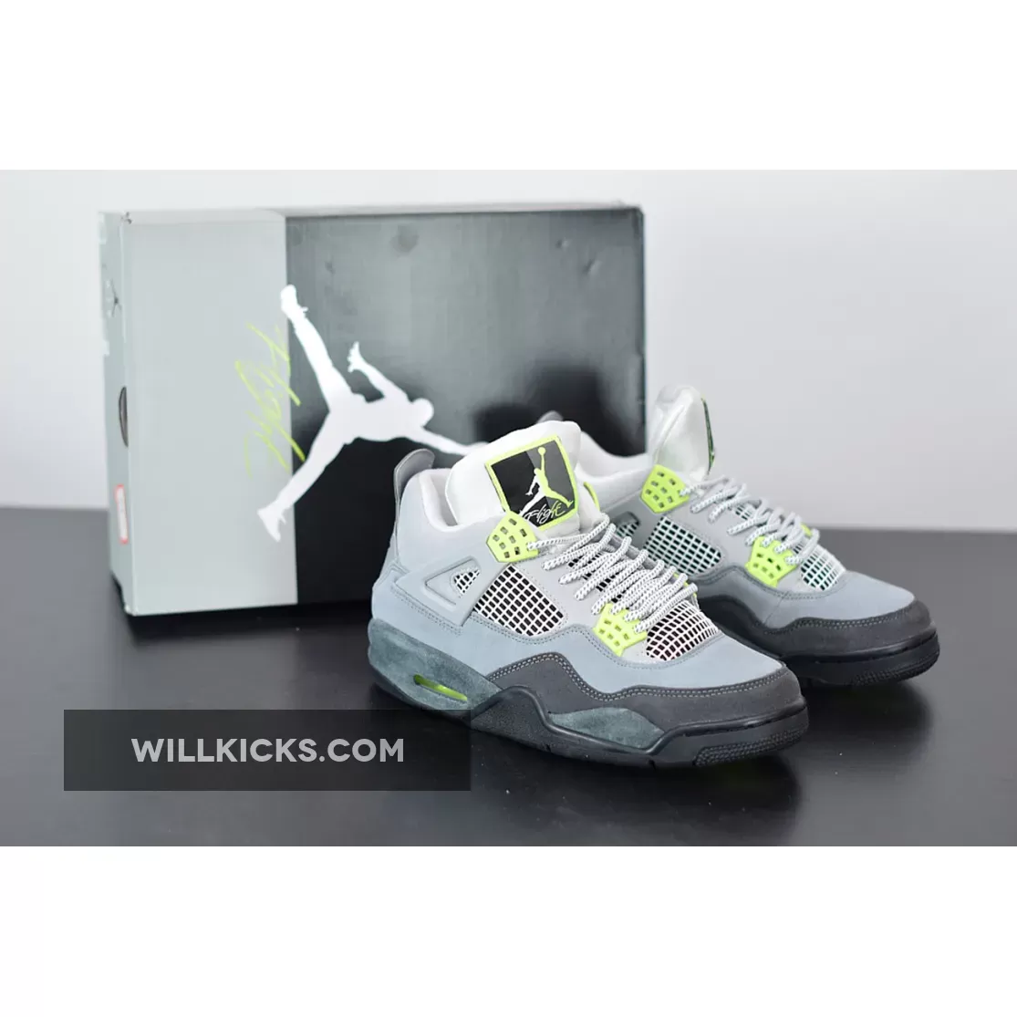 Air Jordan 4 SE 'Neon Air Max 95' Cool Grey/Volt-Wolf Grey-Black, volt jordan 4