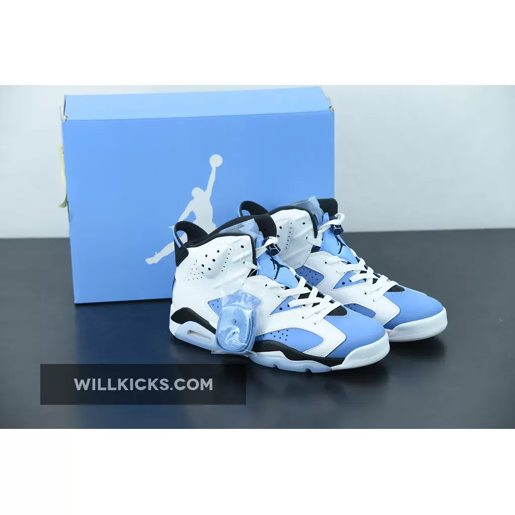 Air Jordan 6 'UNC' University Blue/White-College Navy-Black CT8529-410 - university blue 6 jordan