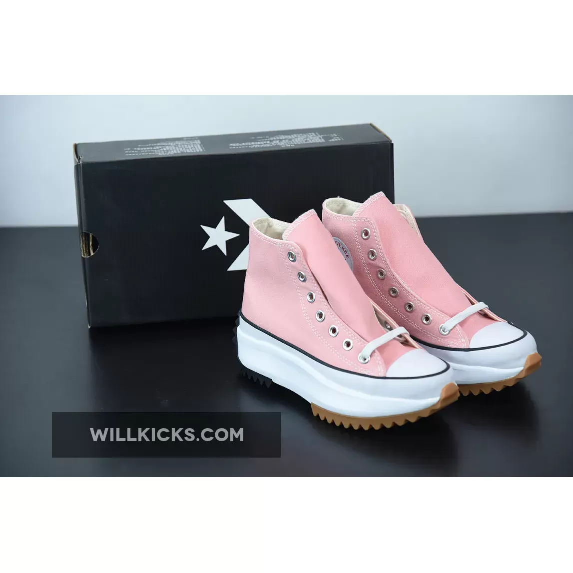 Converse Run Star Hike Platform High Top Pink Quartz Converse Run Star Hike Pink Quartz White