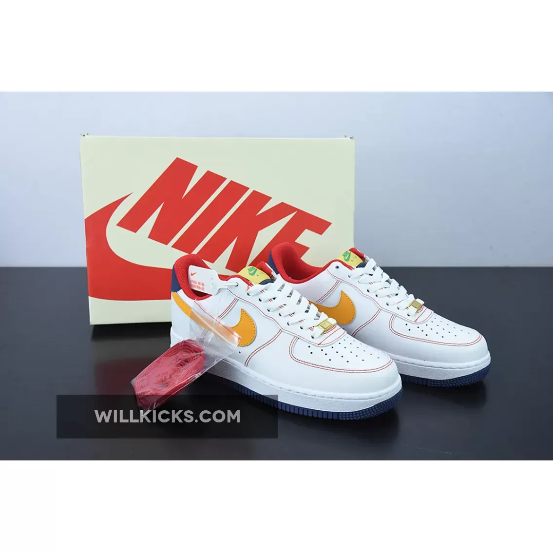 Nike Air Force 1 Low White Red Yellow Discount 1675864216