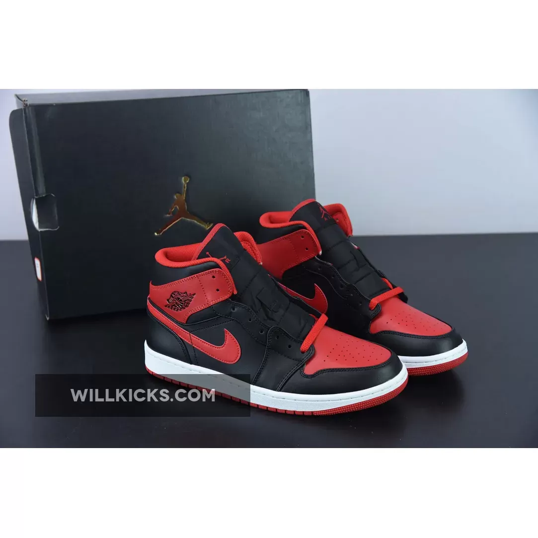 Air Jordan 1 Mid 'Alternate Bred' Black/White/Fire Red DQ8426-060 New Releases