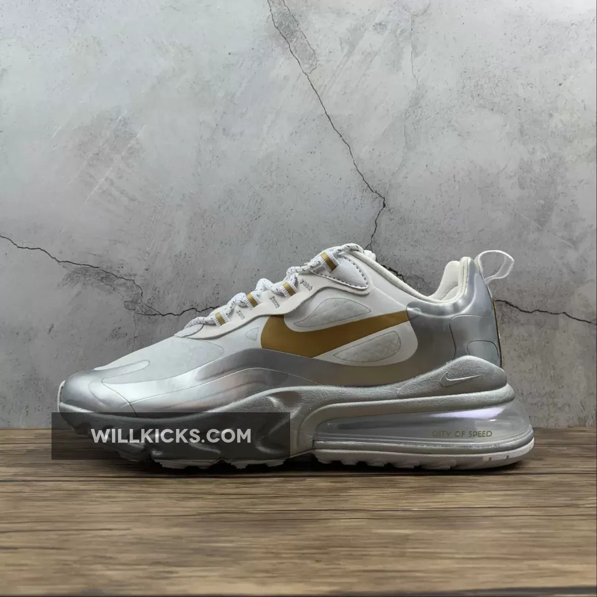 Air Max 270 White Metallic Silver / Nike Air Max 270 React 'City of Speed' White Silver CQ4597-110