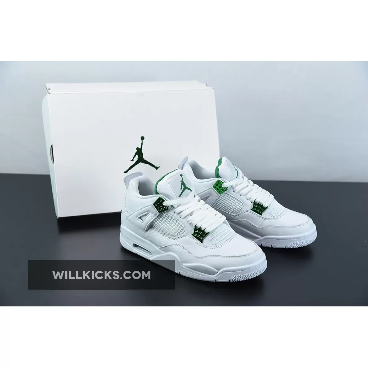 Air Jordan 4 'Green Metallic' White/Pine Green-Metallic Silver CT8527-113 #jordan 4 white green