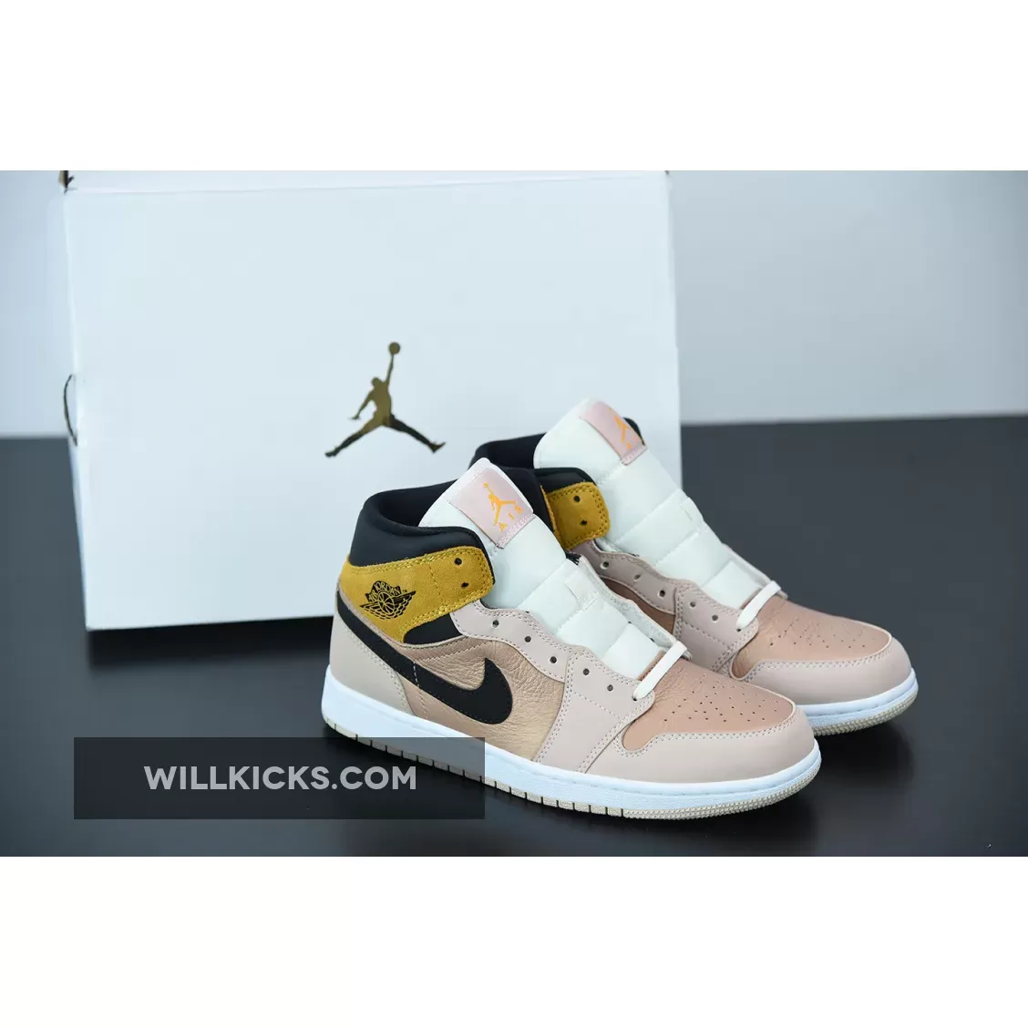 Air Jordan 1 Mid Particle Beige/Black-Metallic Red Bronze DD2224-200 Discount