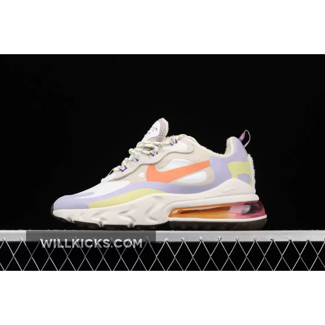 Nike Air Max 270 React Cream Purple Orange DC3276-101 / purple and orange air max