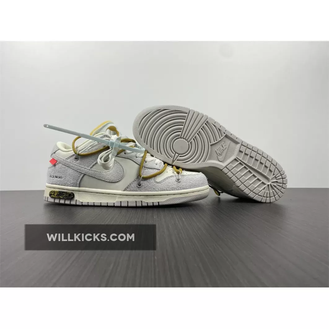 Off-White™ x Nike Dunk Low '37 of 50' Grey White - nike dunk grey white