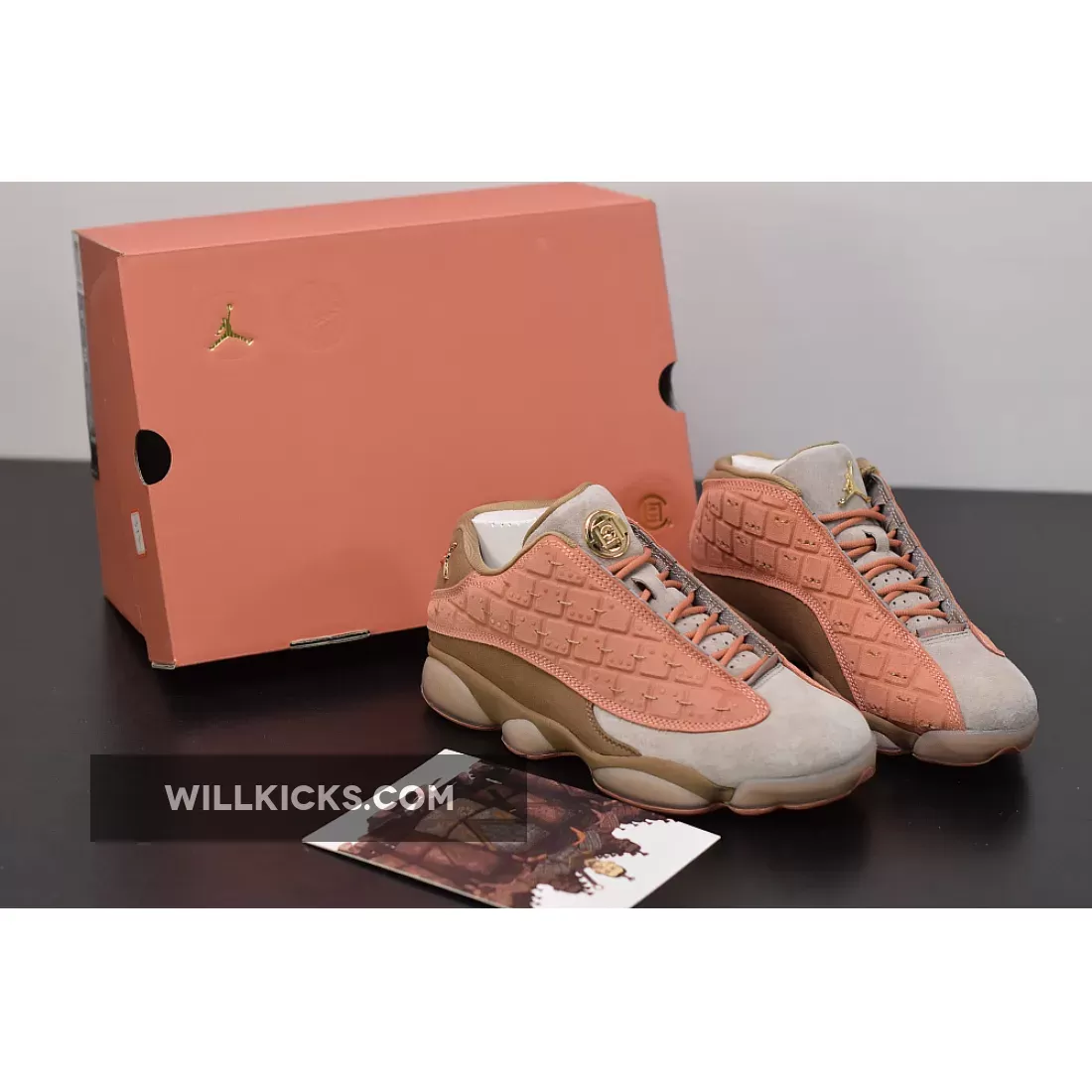 Clot X Air Jordan 13 Low Sepia Stone/Canteen-Terra Blush AT3102-200 For Sale