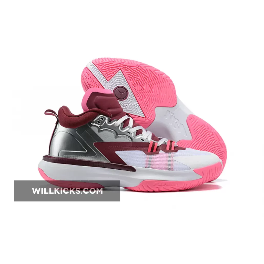 Jordan Zion 1 'Marion' White/Hyper Pink-Dark Beetroot-Metallic Silver #zion 1 marion