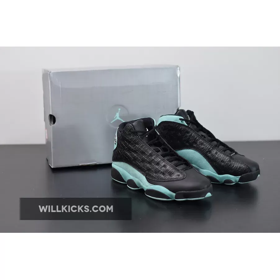 Air Jordan 13 'Island Green' Black/Island Green-Metallic Silver 414571-030 Outlet