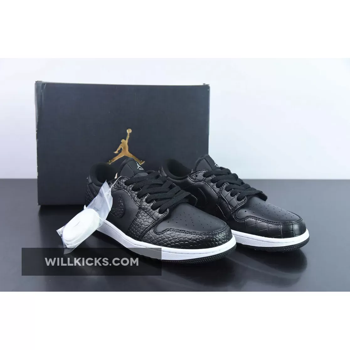 Air Jordan 1 Low Golf 'Black Croc' Black/Iron Grey-White DD9315-003 / jordan crocodile