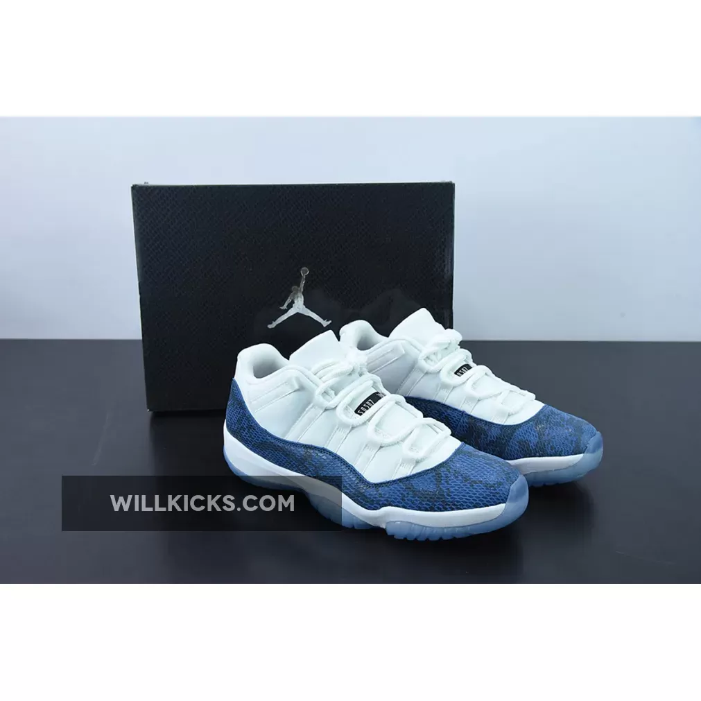 Air Jordan 11 Low 'Snakeskin' White/Black-Navy CD6846-102 #jordan 11 low snakeskin blue