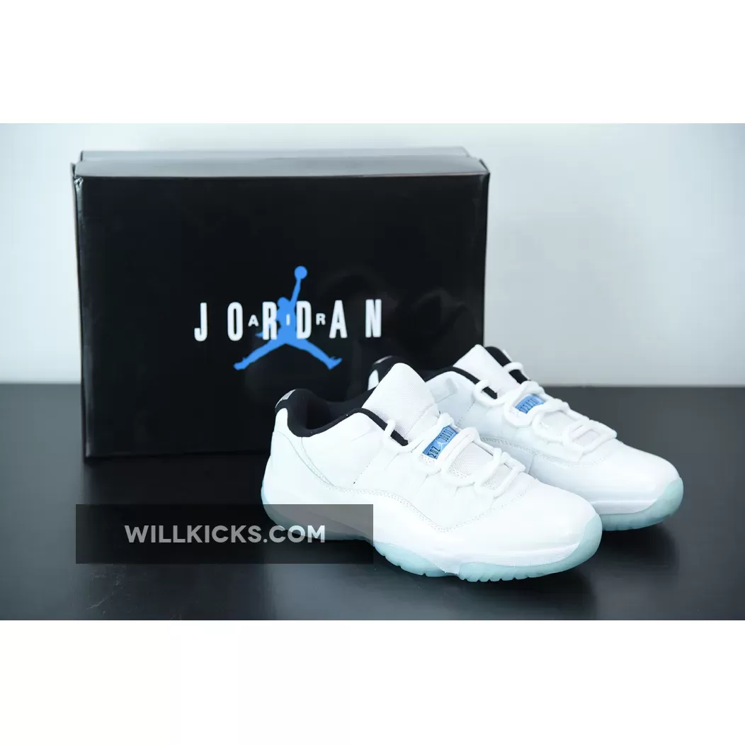 Air Jordan 11 Low 'Legend Blue' White/Black-Legend Blue AV2187-117 / black and blue 11