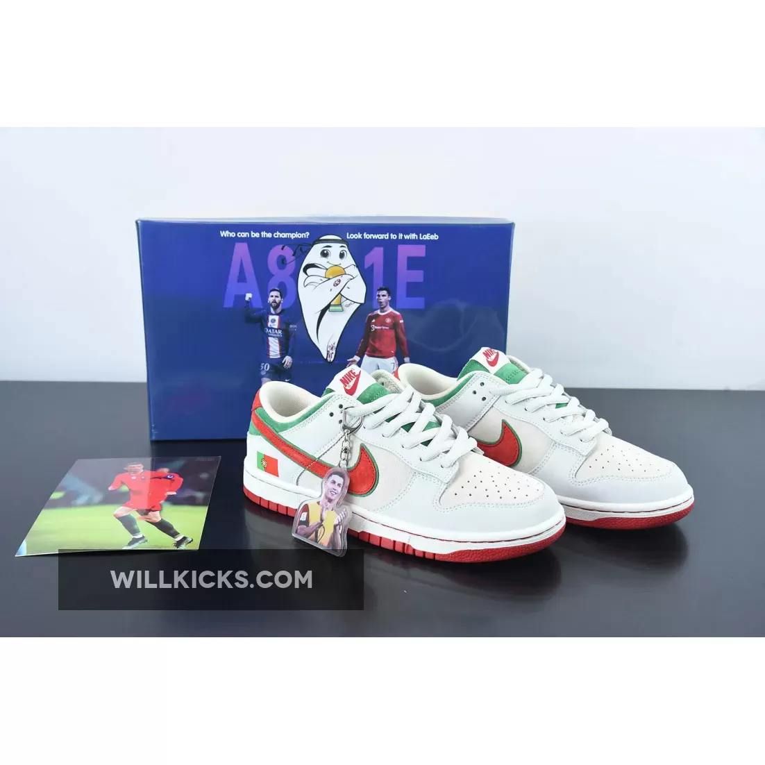 Custom Nike Dunk Low 'Portugal' White Green Red 1675861105 New Releases