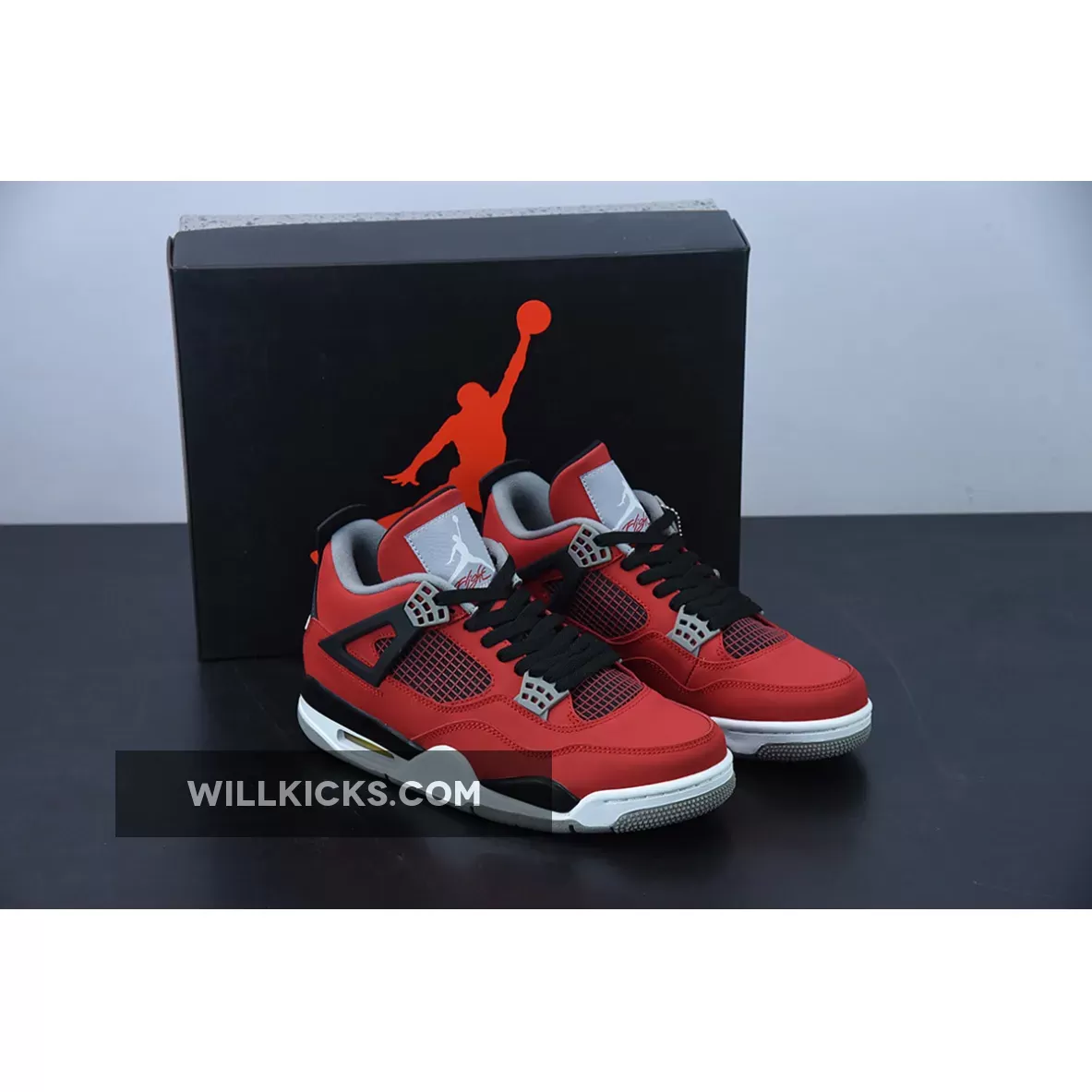 Air Jordan 4 'Toro' Fire Red/White-Black-Cement Grey #toro red 4