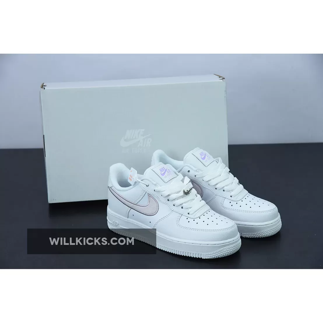 Nike Air Force 1 Low 'Chenille Swooshes' White/Photon Dust/Lilac/Venice / nike chenille swoosh