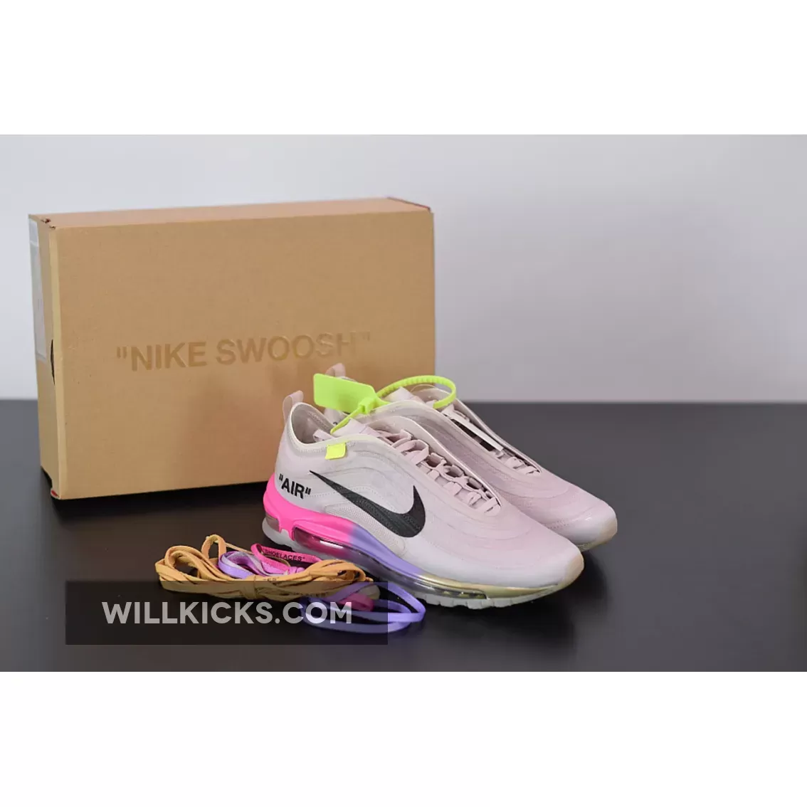 Off-White X Nike Air Max 97 Elemental Rose/Barely Rose-White-Black AJ4585-600 Discount