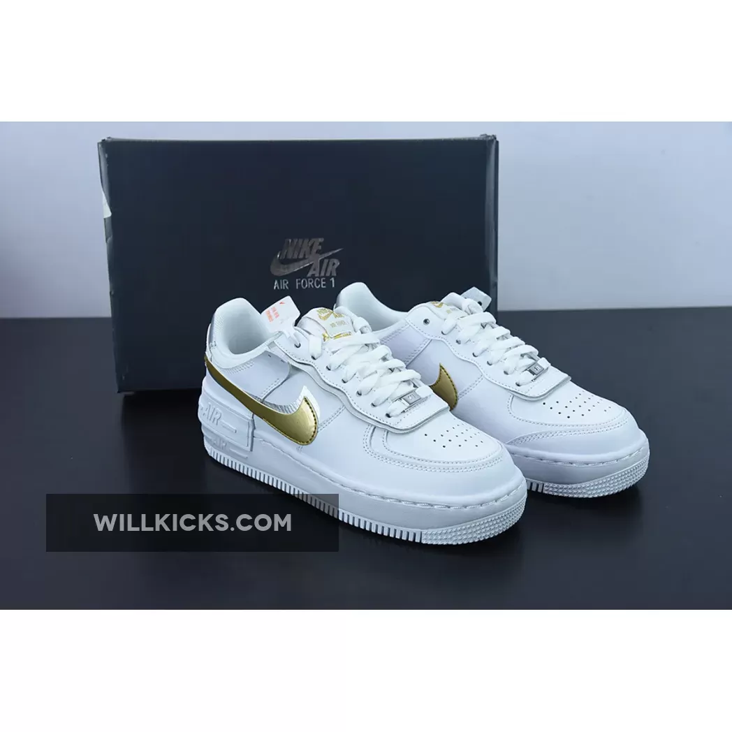 Nike Air Force 1 Shadow 'White Gold' DM3064-100 #women's air force 1 '07 white/obsidian