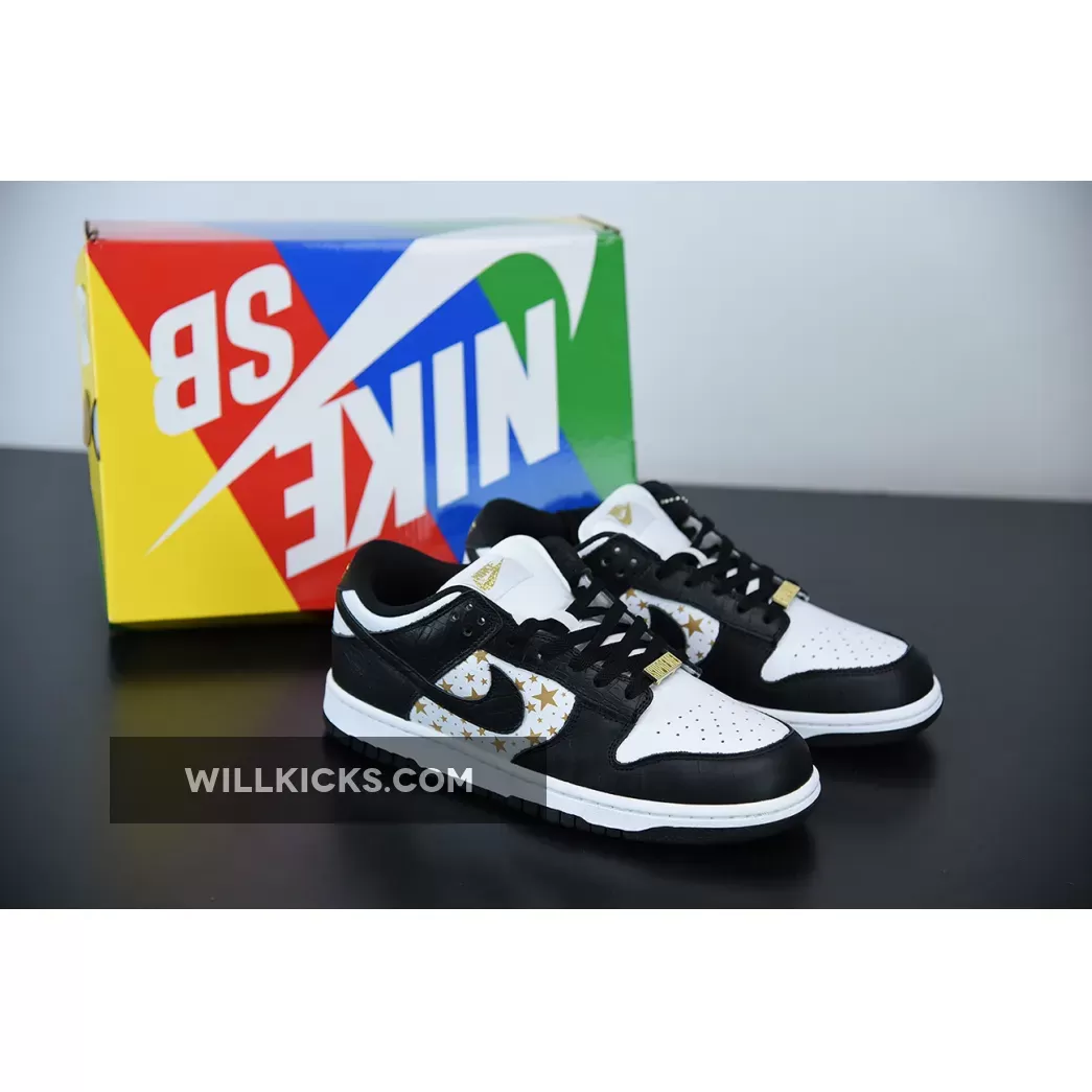 Supreme X Nike SB Dunk Low Stars White Black DH3228-102 Discount